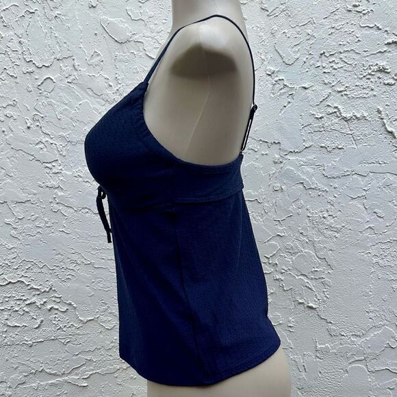 Lands End Womens Top / Bathing Suit Top Size 8 Adjustable Strap Navy Blue - Picture 6 of 8